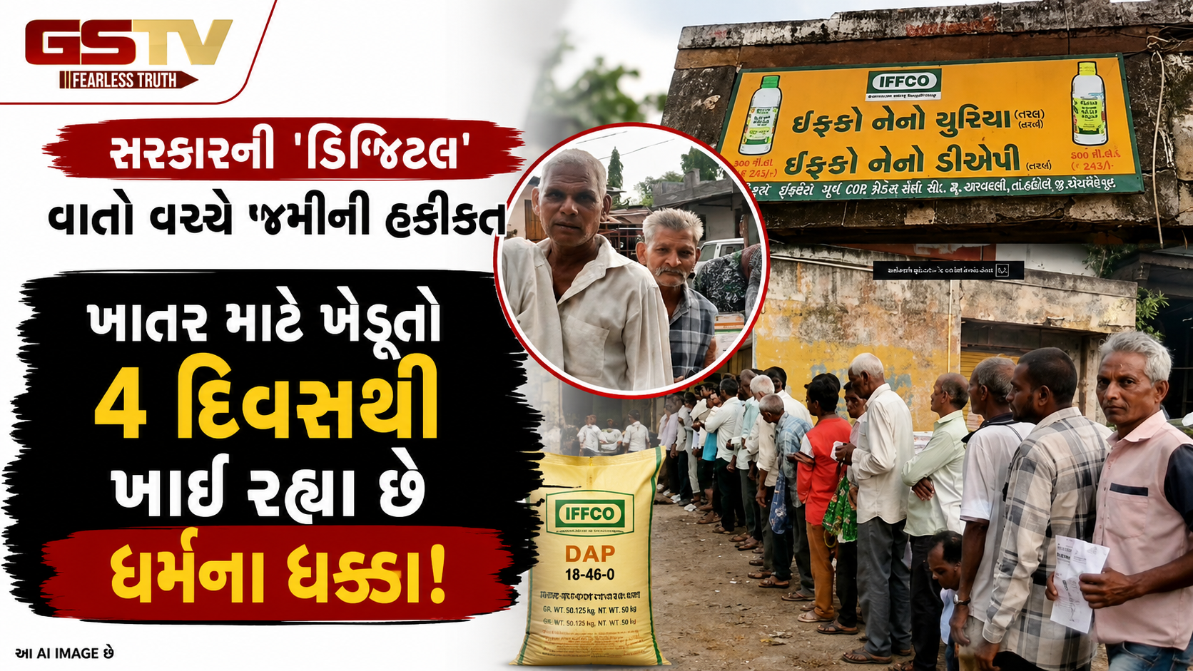 છોટાઉદેપુરના બોડેલીમાં ખાતર માટે ખેડૂતોના ઉજાગરા, ડિજિટલ સિસ્ટમ સામે જગતનો તાત લાચાર