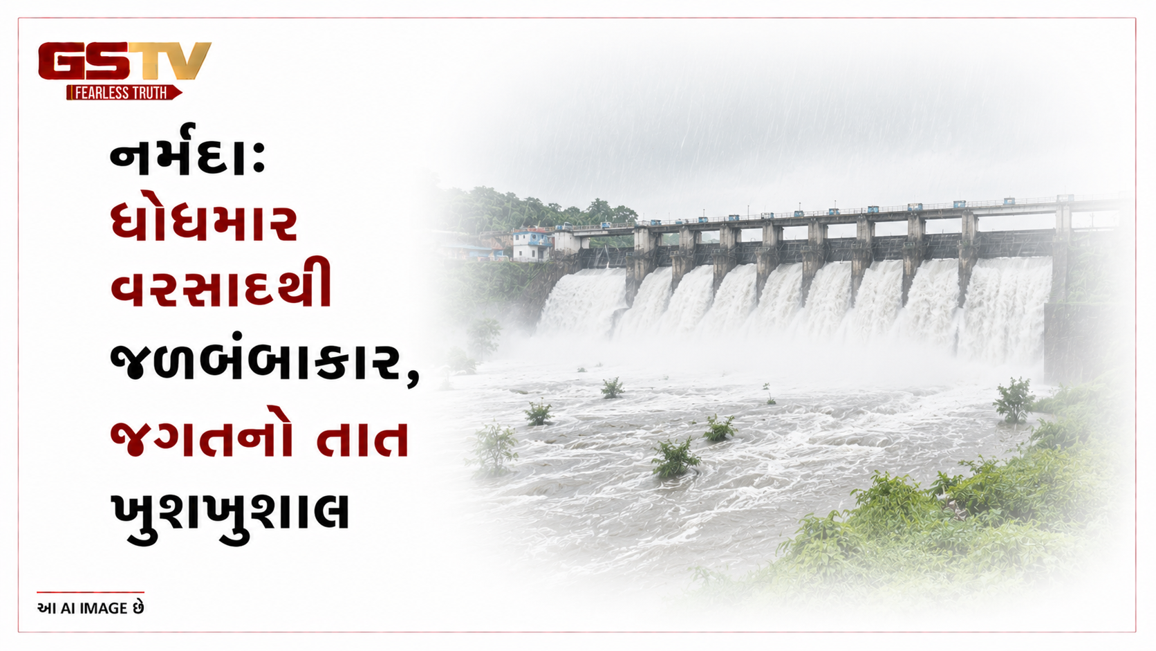VIDEO: નર્મદા: ધોધમાર વરસાદથી જળબંબાકાર, જગતનો તાત ખુશખુશાલ