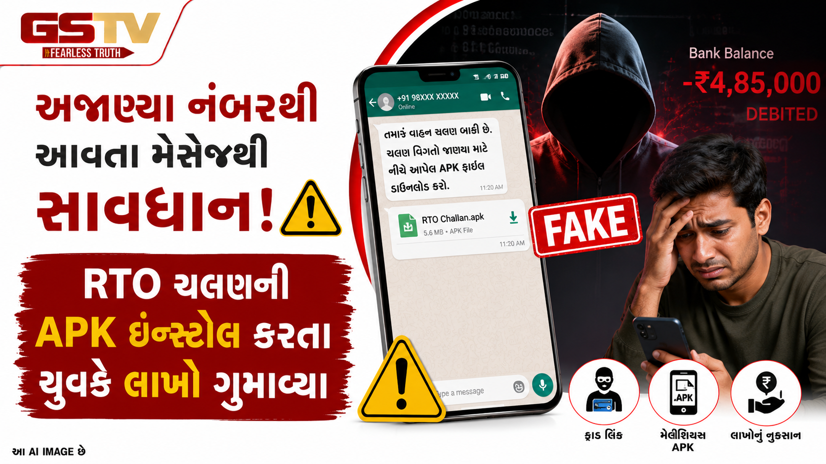 અમદાવાદ: અજાણ્યા નંબરથી આવતા મેસેજથી સાવધાન, RTO ચલણની APK ઇન્સ્ટોલ કરતા યુવકે લાખો ગુમાવ્યા