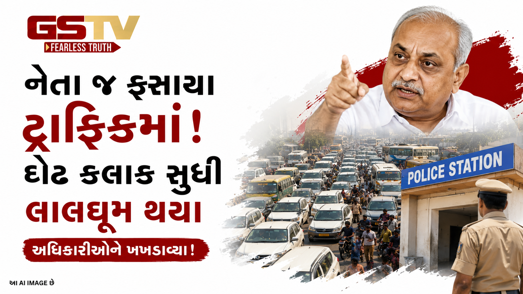 VIDEO : નીતિન પટેલ કલોલમાં ટ્રાફિકમાં દોઢ કલાક સુધી ફસાયા