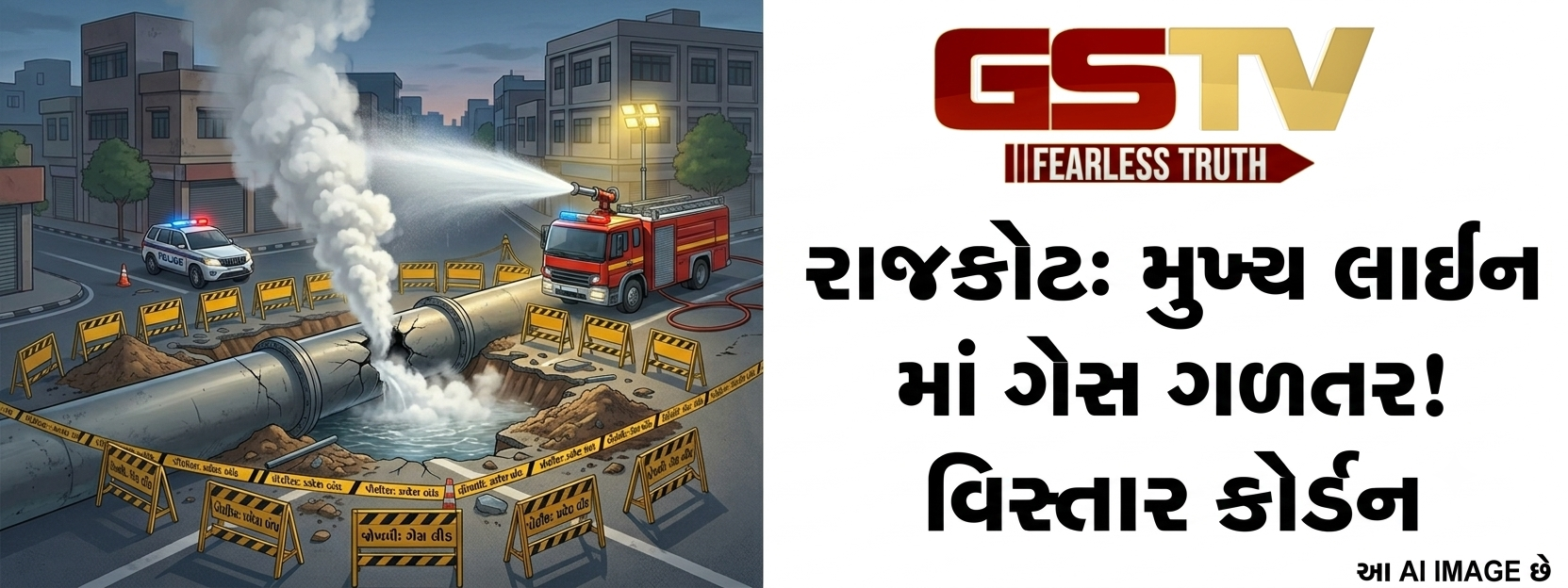 VIDEO : રાજકોટઃ મોટી ટાંકી ચોક પાસે ડ્રેનેજ કામગીરી દરમિયાન ગેસ લાઇન લીક