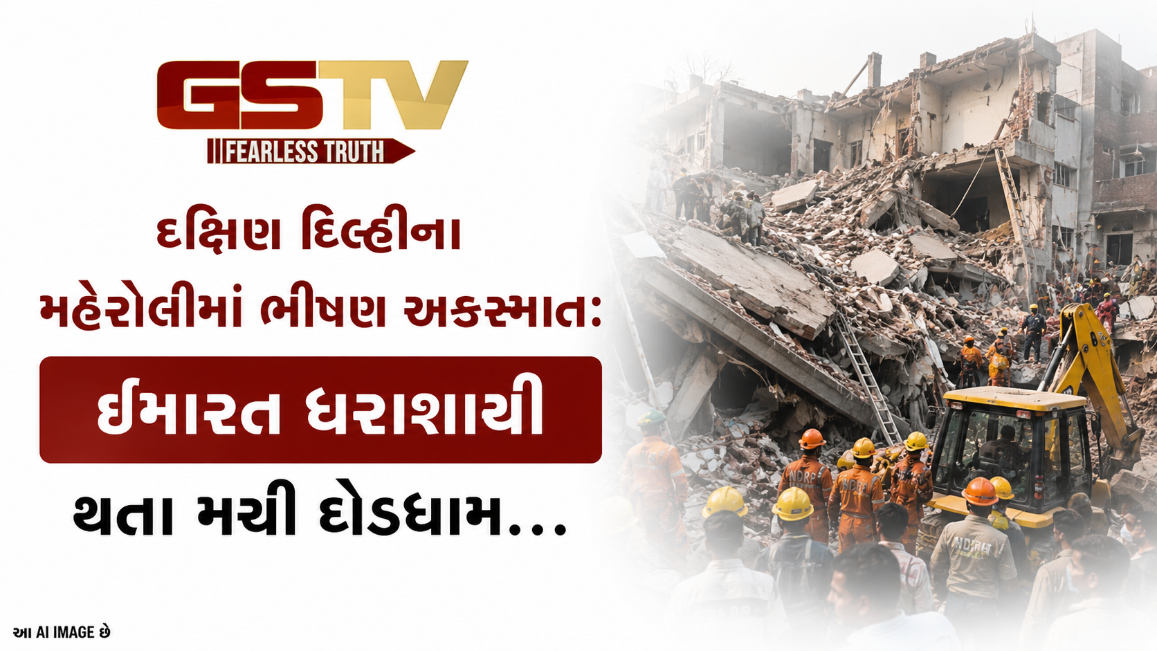 VIDEO : દક્ષિણ દિલ્હીના મહેરોલીમાં ભીષણ અકસ્માત: ઈમારત ધરાશાયી થતા મચી દોડધામ