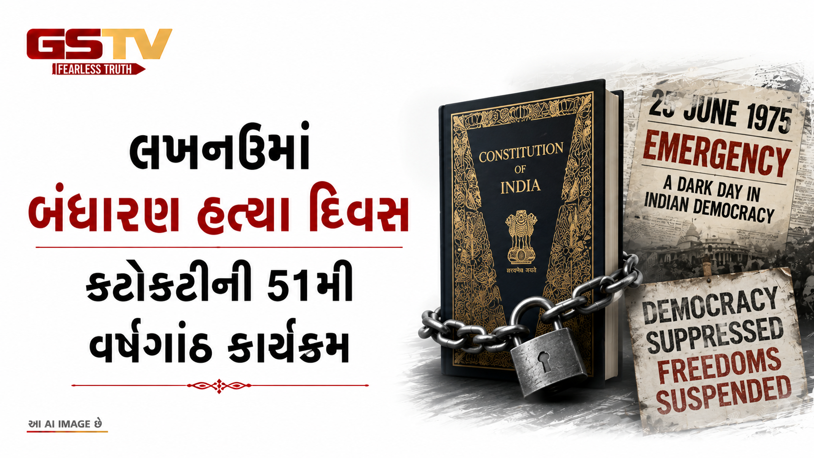 VIDEO: લખનઉમાં બંધારણ હત્યા દિવસ કાર્યક્રમનું આયોજન કરવામાં આવ્યું