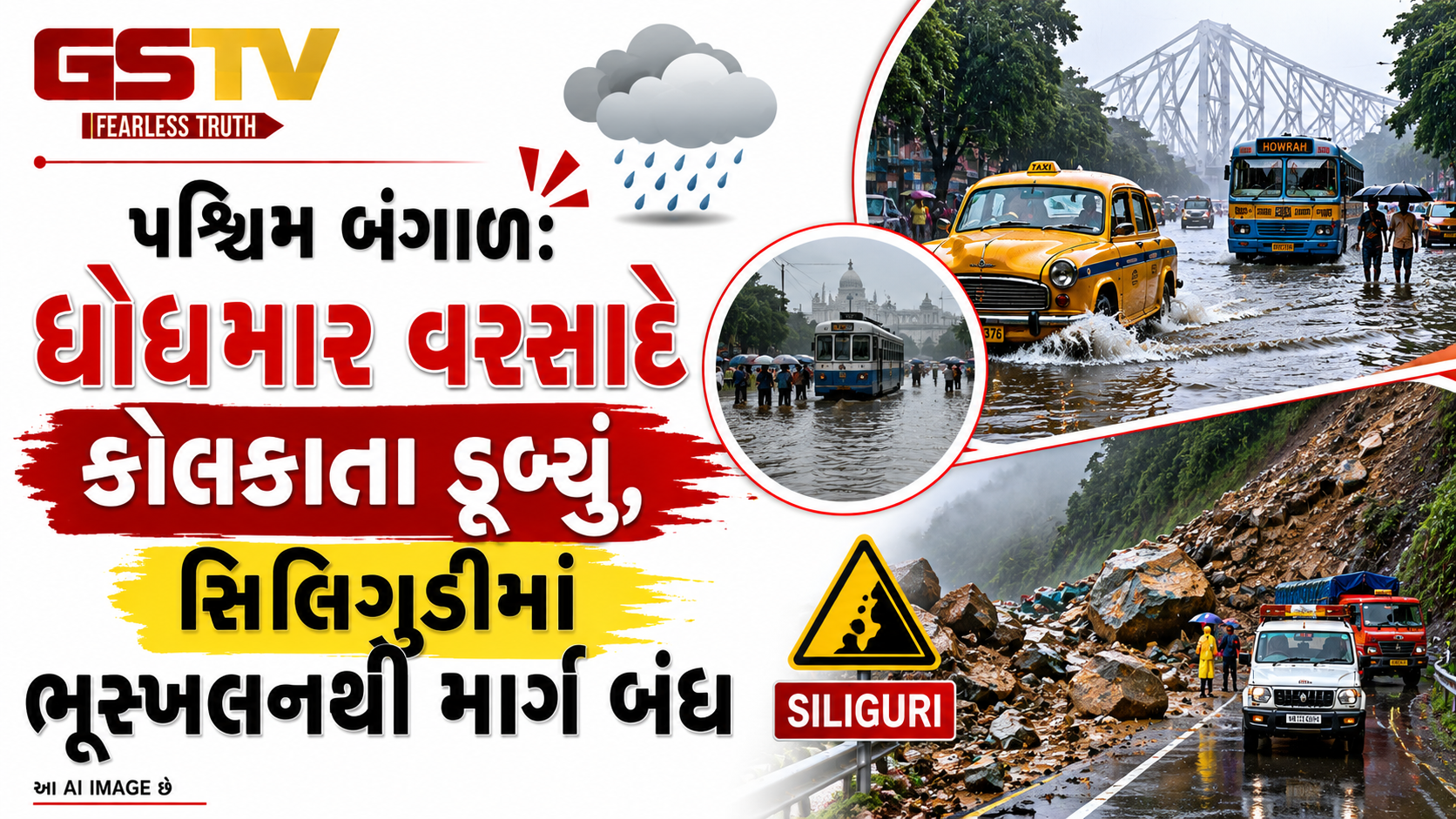VIDEO: ANDAR NI VAAT/ પશ્ચિમ બંગાળઃ ધોધમાર વરસાદે કોલકાતા ડૂબ્યું, સિલિગુડીમાં ભૂસ્ખલનથી માર્ગ બંધ