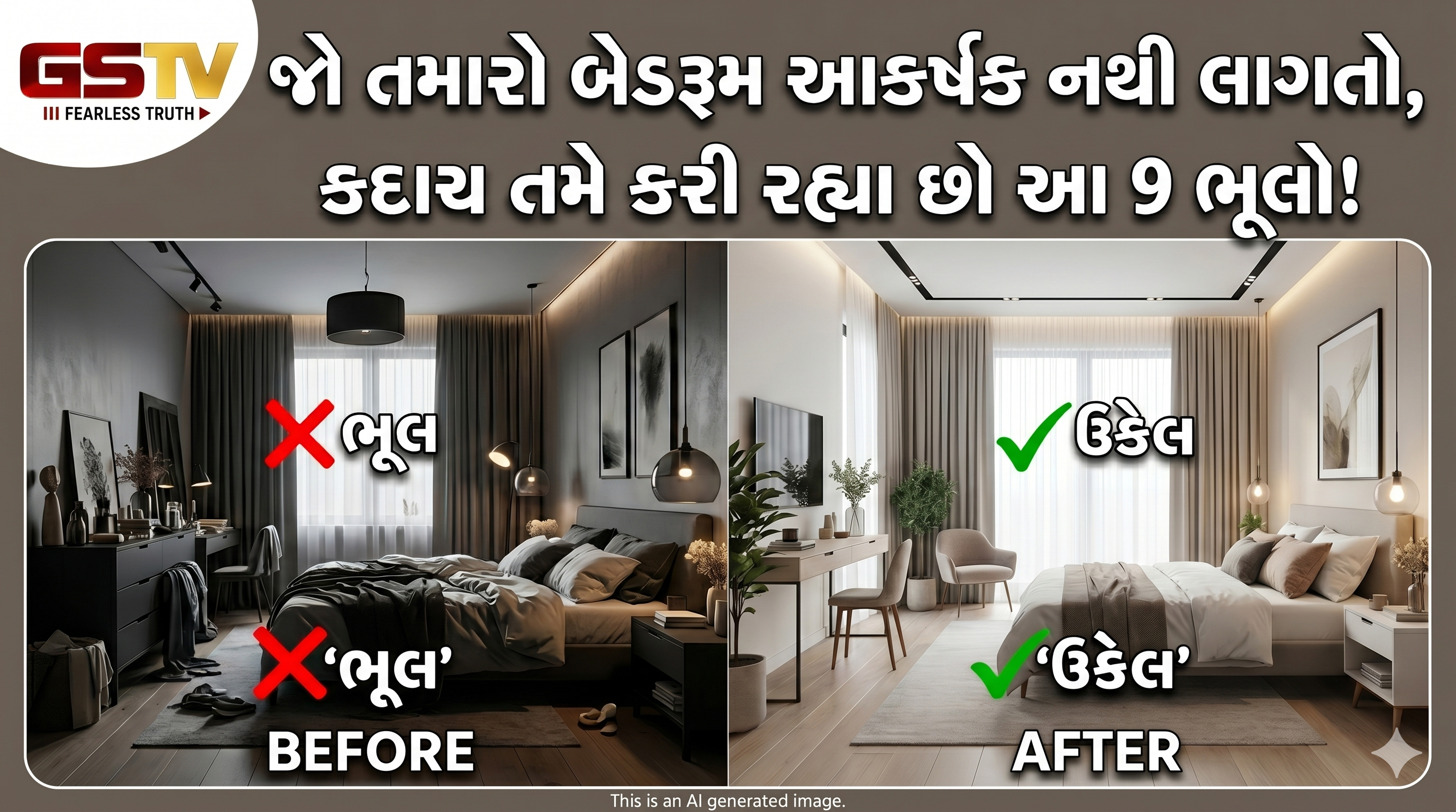 હોમ ડેકોર ટિપ્સ: બેડરૂમ સજાવતી વખતે થતી આ 9 ભૂલોથી બચો, રૂમ દેખાશે સ્ટાઇલિશ અને સુંદર