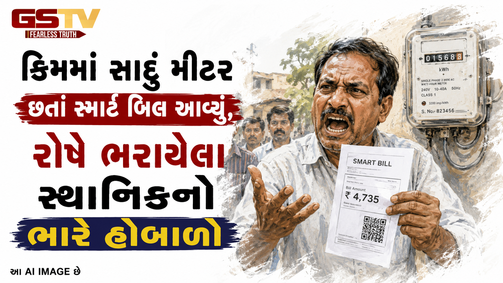 VIDEO: સુરતઃ કિમમાં સાદું મીટર છતાં સ્માર્ટ બિલ આવ્યું, રોષે ભરાયેલા સ્થાનિકનો ભારે હોબાળો!