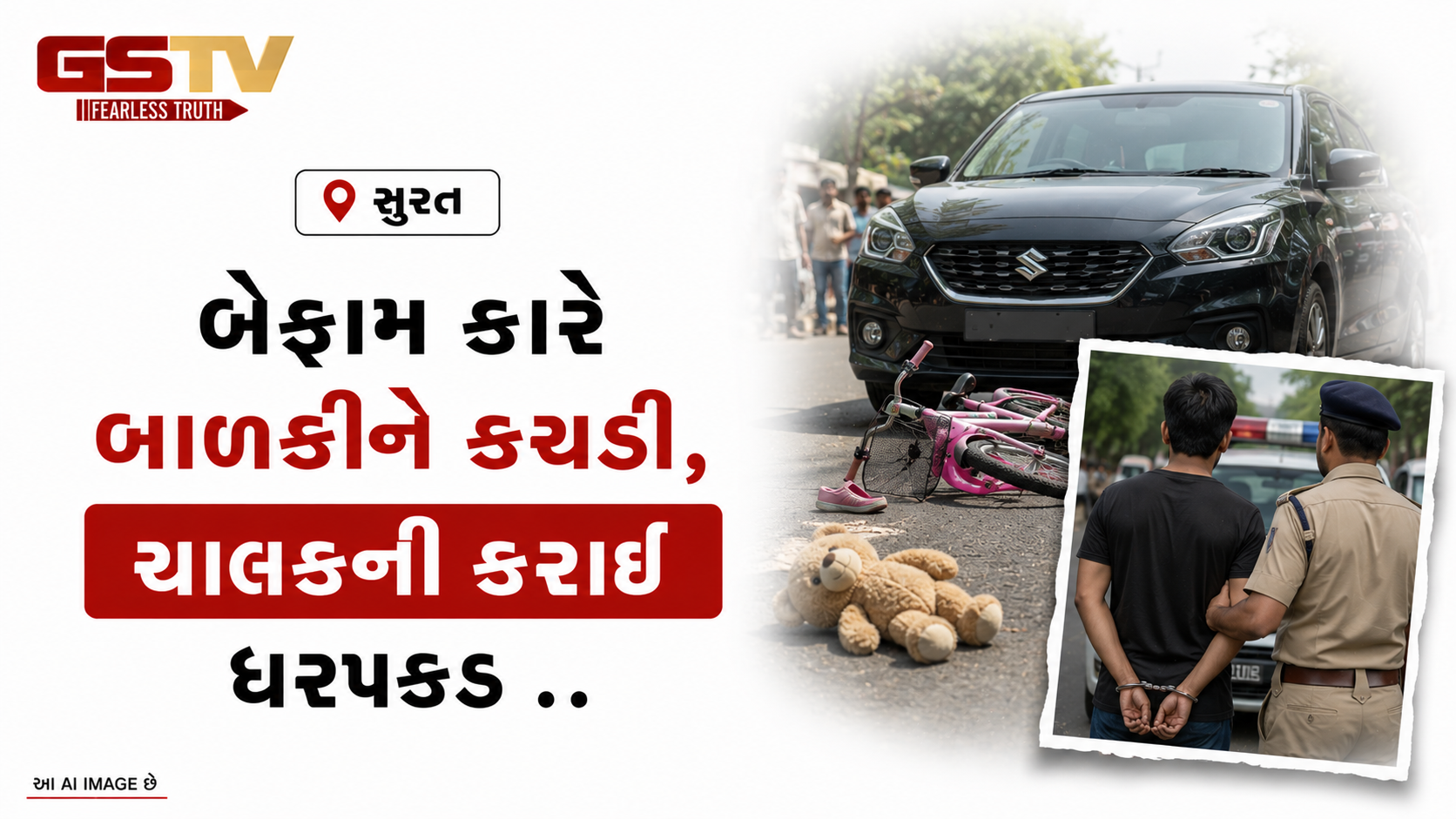 VIDEO: સુરતઃ બેફામ કારે બાળકીને કચડી, ચાલકની કરાઈ ધરપકડ