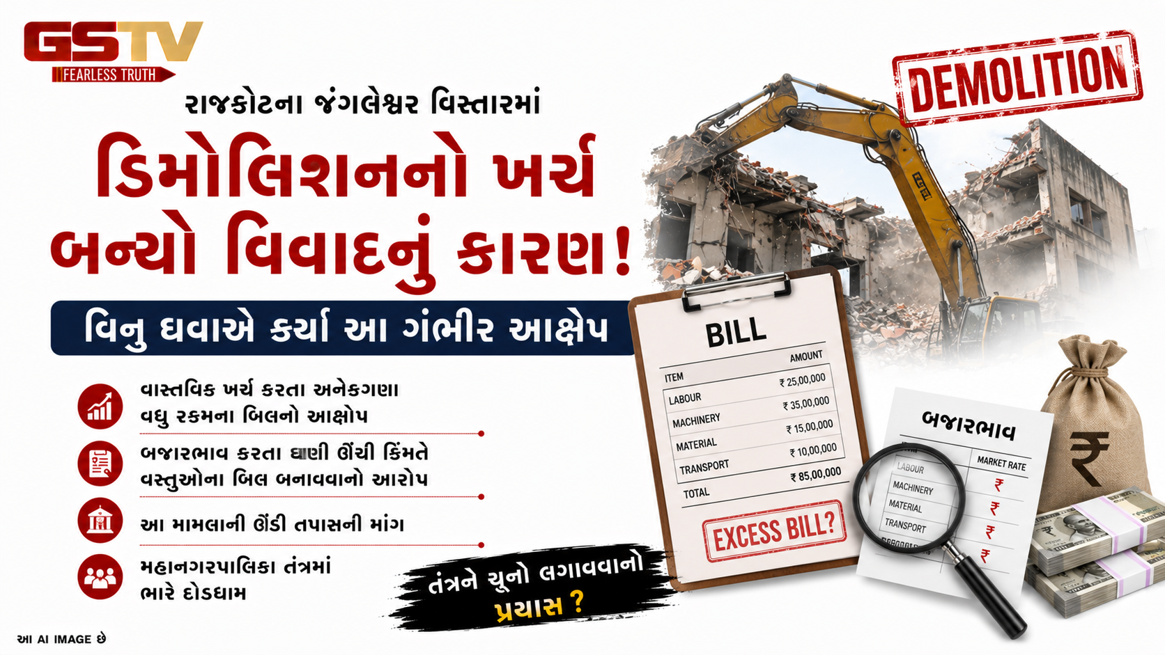 VIDEO : રાજકોટ જંગલેશ્વર ડિમોલિશન ખર્ચ મુદ્દે વિવાદ