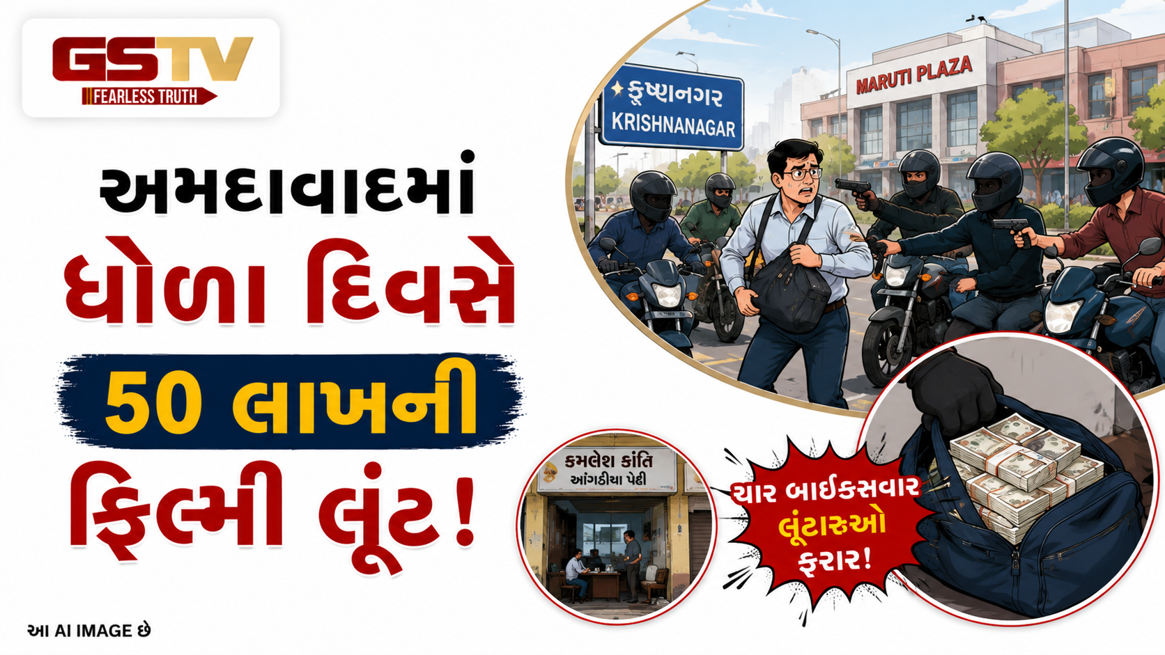 VIDEO: અમદાવાદમાં ધોળા દિવસે 50 લાખની ફિલ્મી લૂંટ!