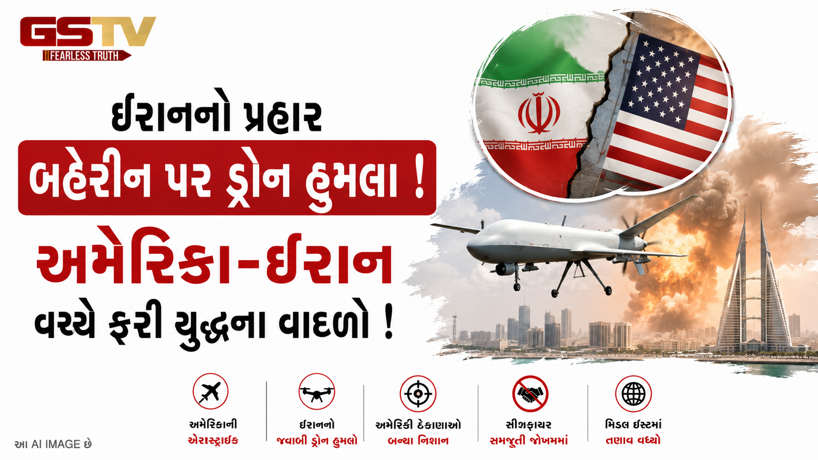 VIDEO : અમેરિકાના હુમલાઓ બાદ ઈરાનનો વળતો પ્રહાર