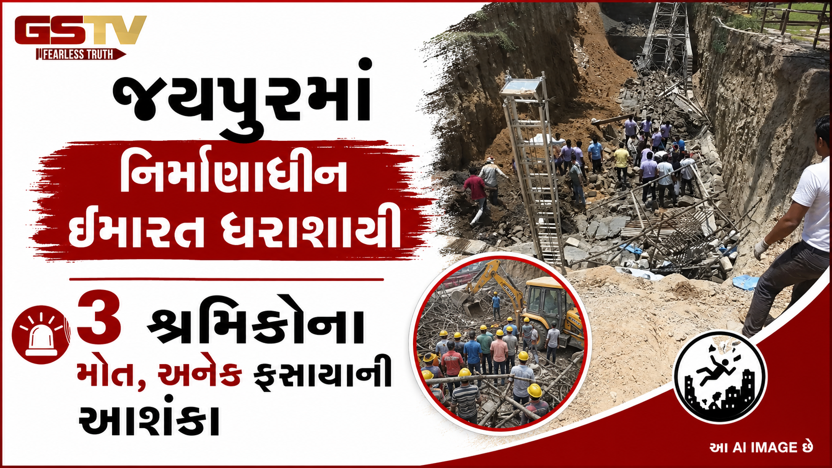 જયપુરમાં મોટી દુર્ઘટના: આમેરમાં નિર્માણાધીન ઇમારતની દીવાલ ધરાશાયી થતાં ૩ શ્રમિકોના કમકમાટીભર્યા મોત
