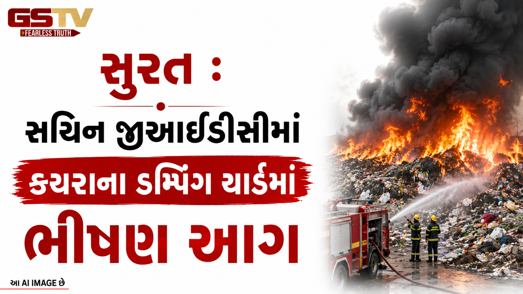 VIDEO:સુરત :સચિન જીઆઈડીસીમાં કચરાના ડમ્પિંગ યાર્ડમાં ભીષણ આગ
