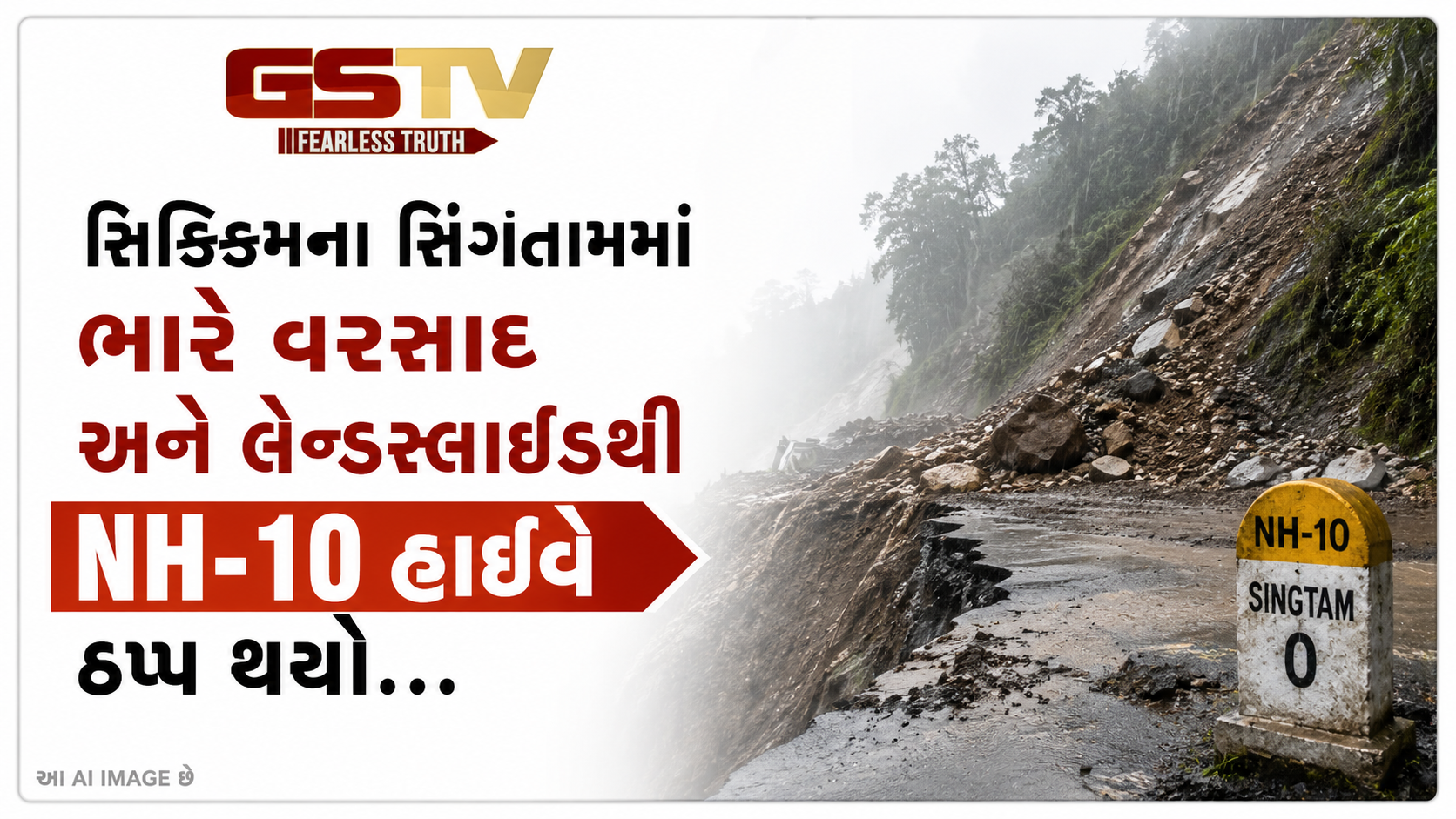 VIDEO : સિક્કિમના સિંગતામમાં ભારે વરસાદ અને લેન્ડસ્લાઈડથી NH-10 હાઈવે ઠપ્પ થયો
