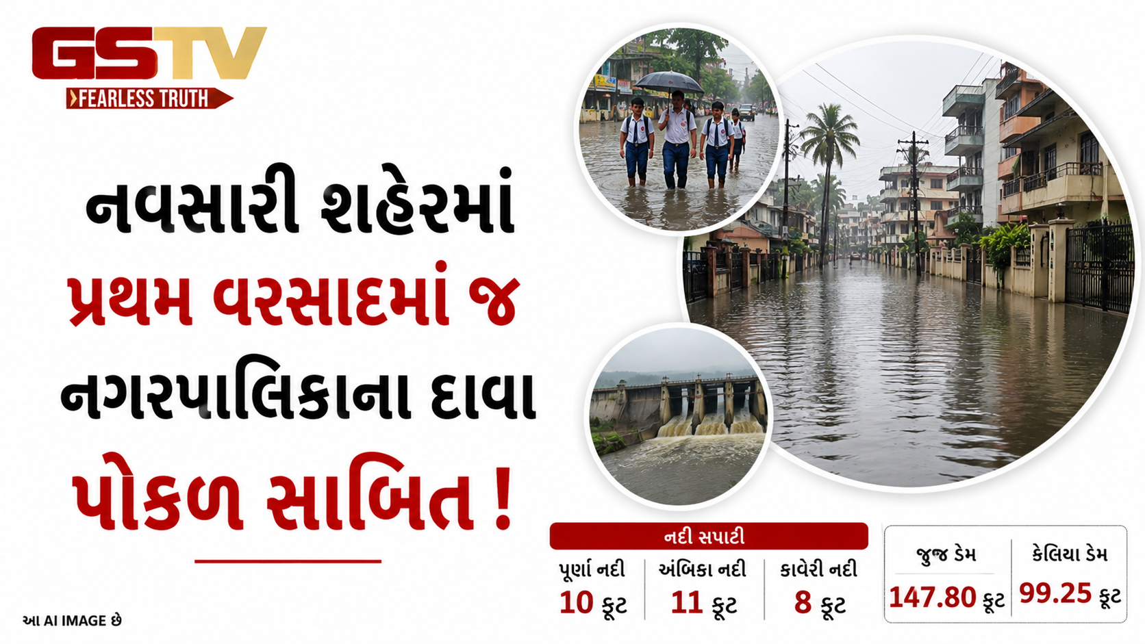 VIDEO : નવસારીમાં પ્રથમ વરસાદે જ પાલિકાના દાવાઓની ખોલી પોલ, સોસાયટીઓ પાણીમાં ગરકાવ