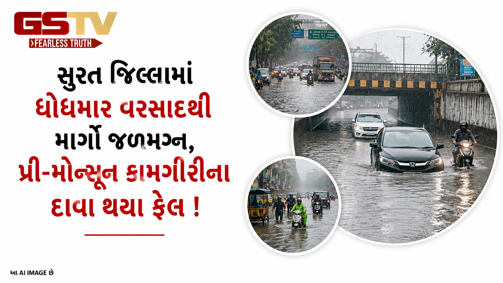 VIDEO: સુરત : કડોદરા અંડરપાસમાં વરસાદી પાણી ભરાતા  પાલિકાની પોલ ખુલી