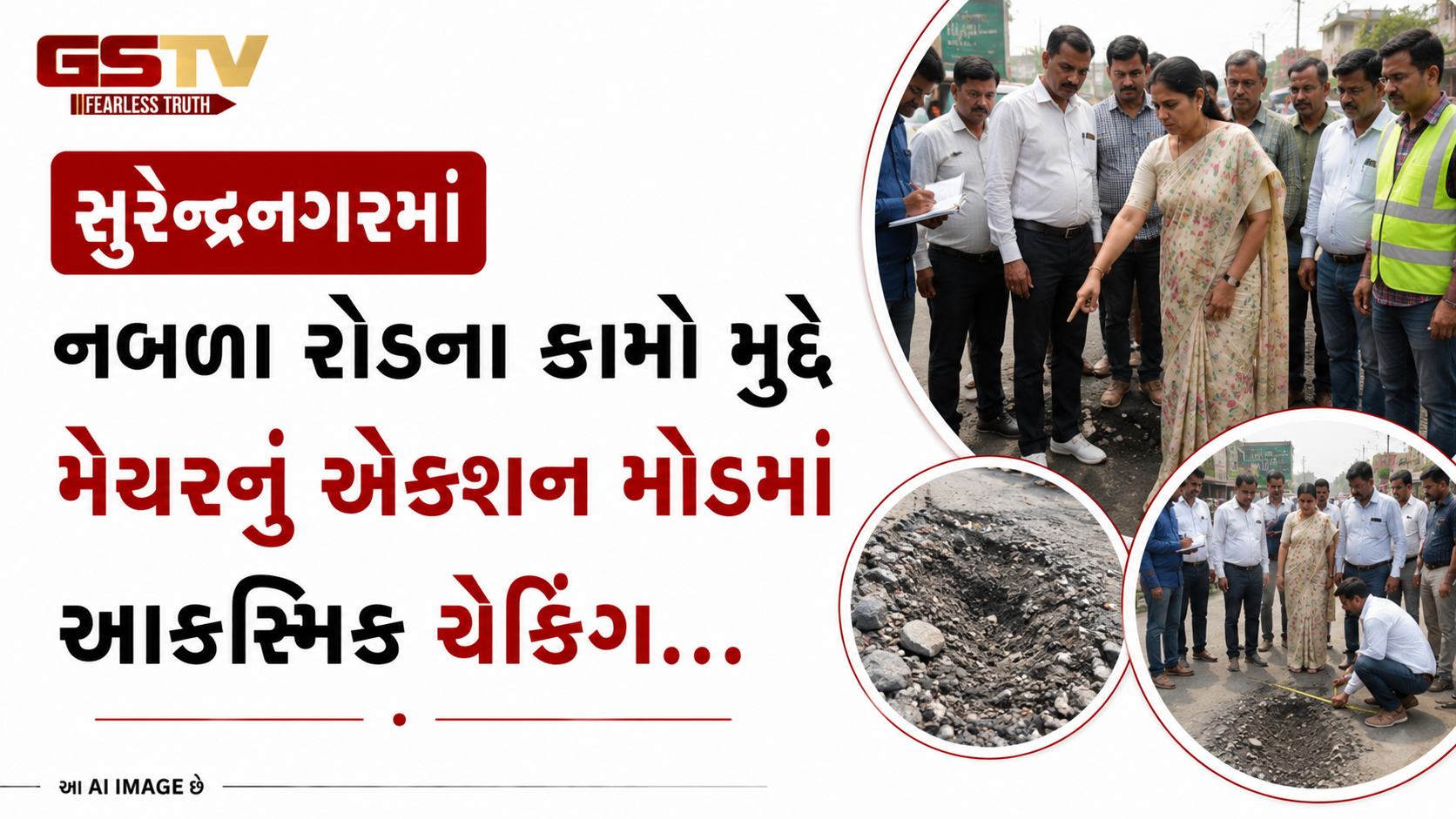 VIDEO : સુરેન્દ્રનગરમાં નબળા રોડના કામો મુદ્દે મેયરનું એક્શન મોડમાં આકસ્મિક ચેકિંગ