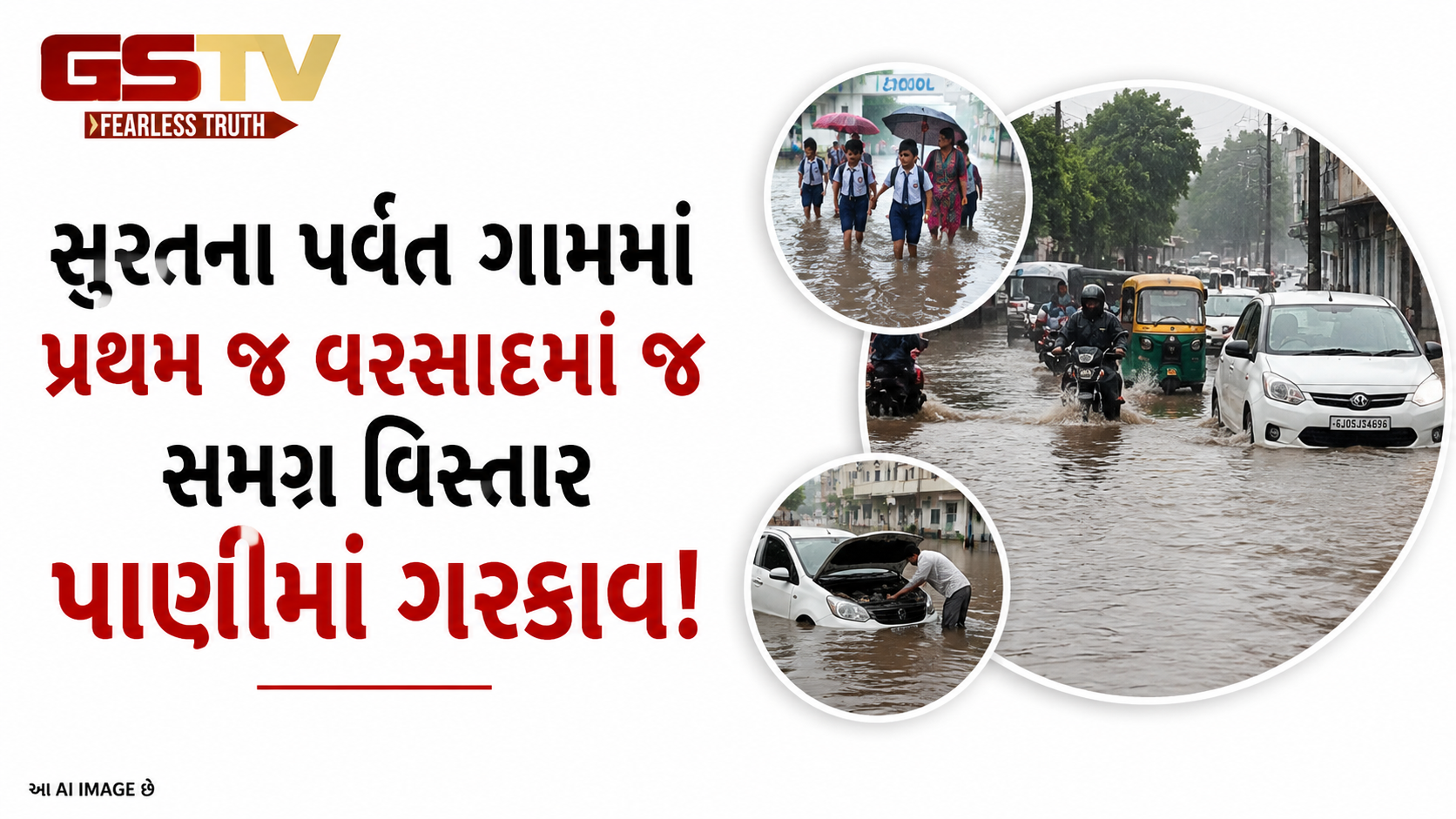 VIDEO: સુરતના પર્વત ગામમાં પ્રથમ વરસાદે જ જળબંબાકાર: ઘૂંટણસમા પાણી ભરાતાં નેતાઓ સામે જનતાનો આક્રોશ