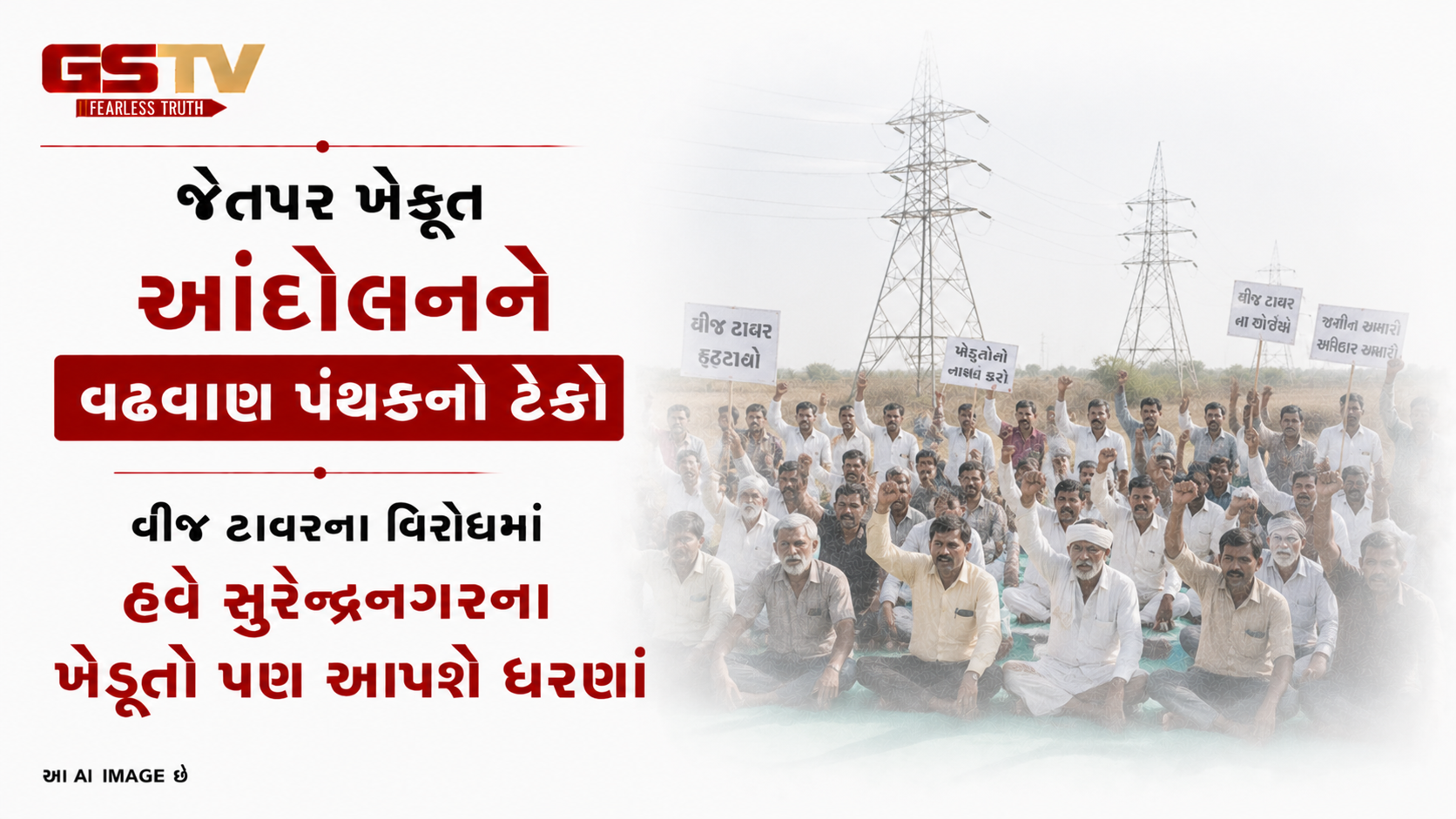 VIDEO: જેતપર ખેડૂત આંદોલનને વઢવાણ પંથકનો ટેકો: વીજ ટાવરના વિરોધમાં હવે સુરેન્દ્રનગરના ખેડૂતો પણ આપશે ધરણાં