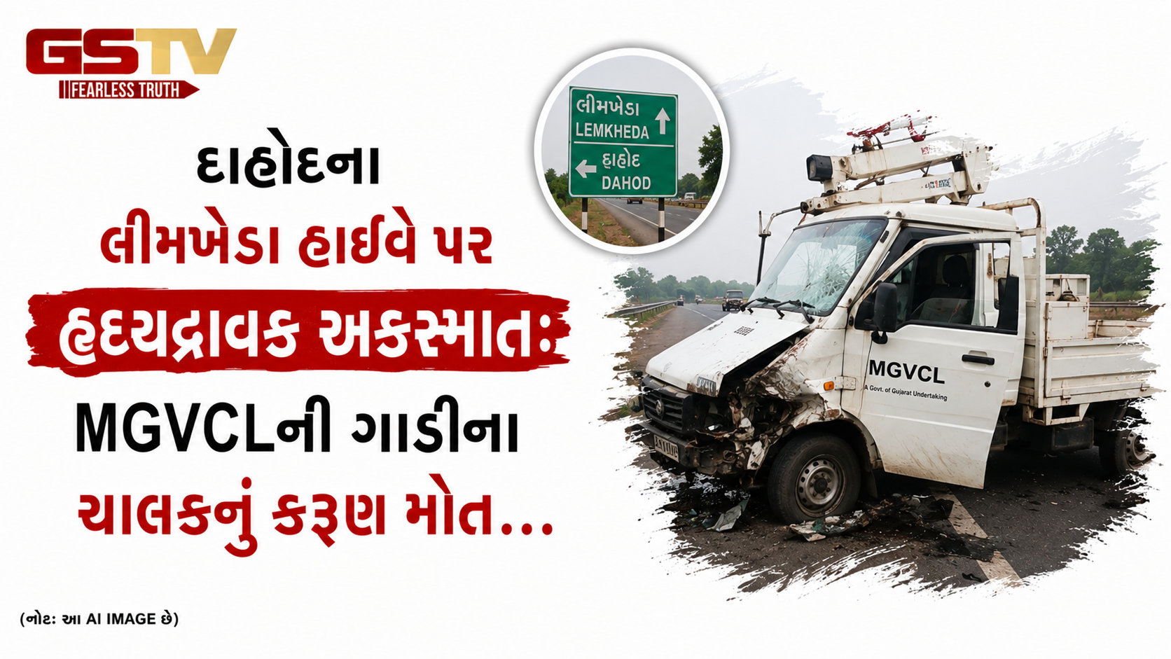VIDEO: દાહોદના લીમખેડા હાઈવે પર હૃદયદ્રાવક અકસ્માત: MGVCLની ગાડીના ચાલકનું કરૂણ મોત