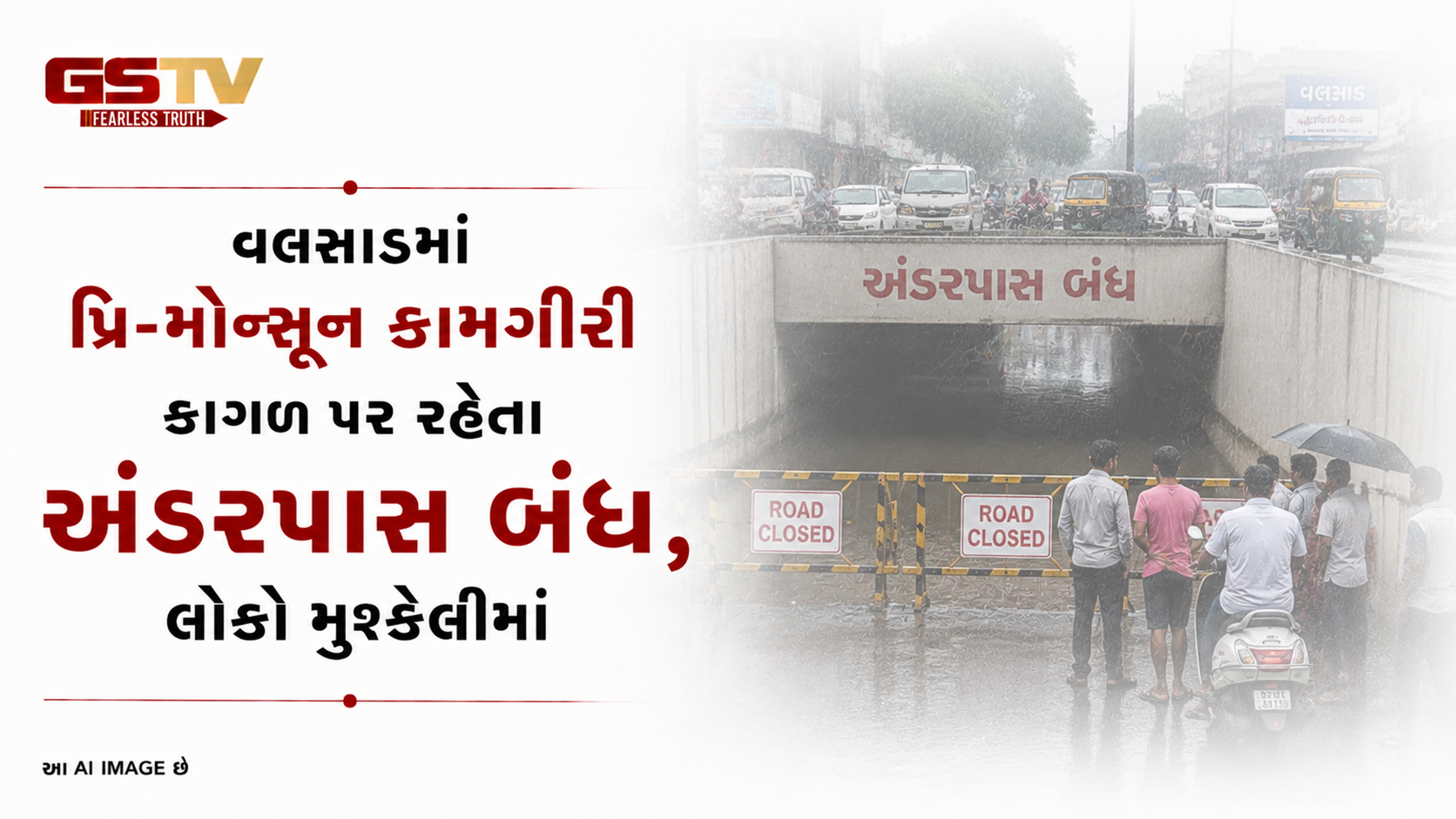 VIDEO: વલસાડમાં તંત્રની પોલ ખુલી: પ્રિ-મોન્સૂન કામગીરી કાગળ પર રહેતા અંડરપાસ બંધ, લોકો મુશ્કેલીમાં