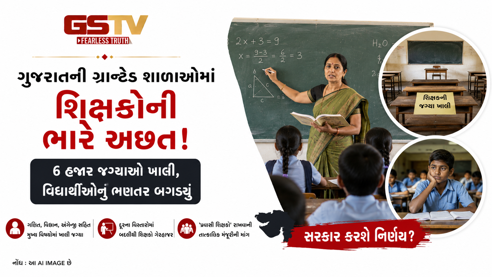 VIDEO: શાળાઓમાં શિક્ષકોની અછત: 6 હજાર જગ્યાઓ ખાલી, અભ્યાસ બગડ્યો