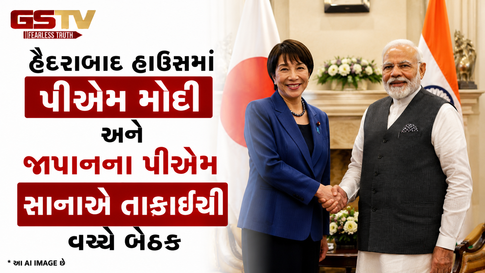 VIDEO: હૈદરાબાદ હાઉસમાં પીએમ મોદી અને જાપાનના પીએમ સાનાએ તાકાઈચી વચ્ચે બેઠક
