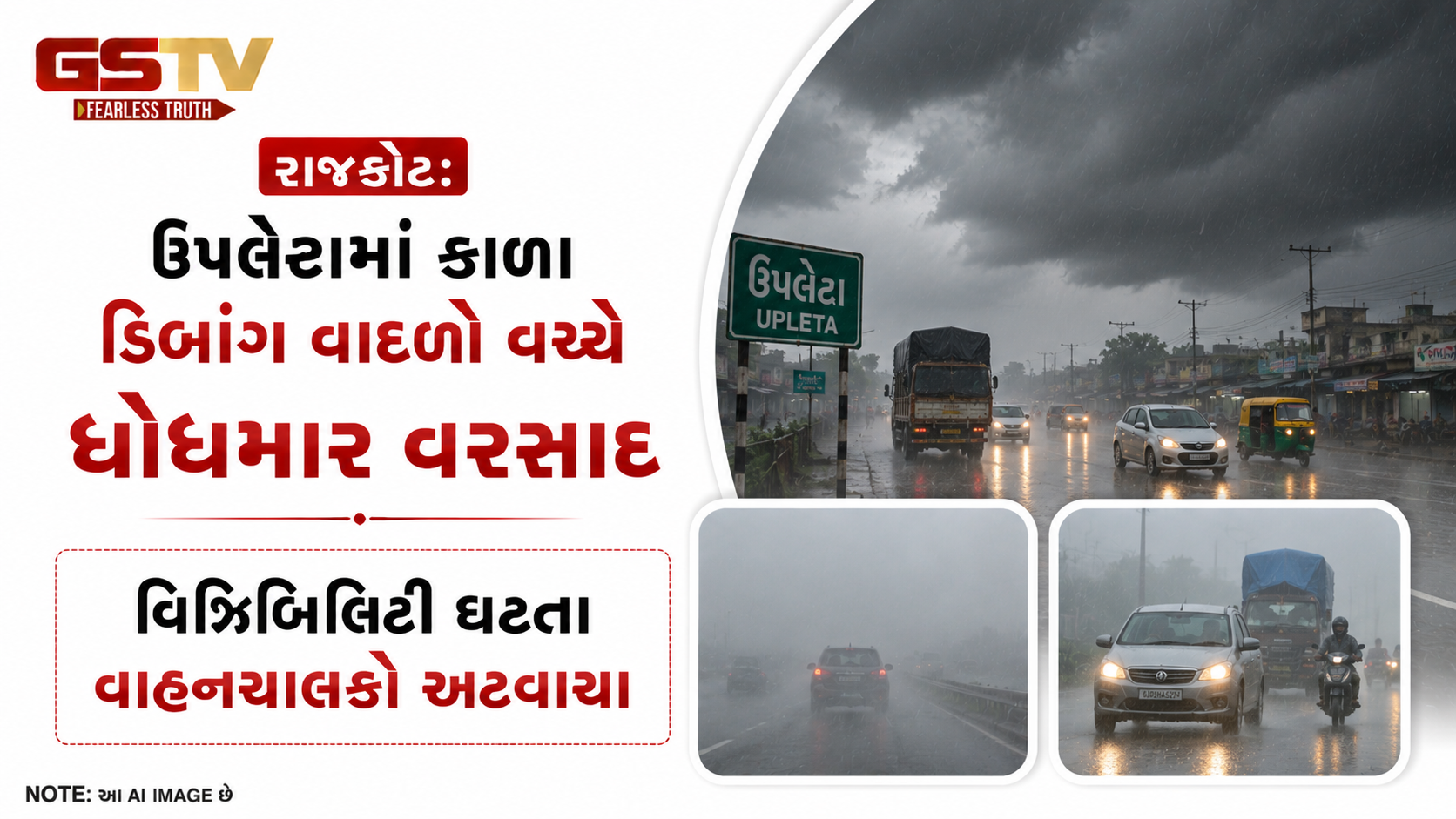 VIDEO: રાજકોટ: ઉપલેટામાં કાળા ડિબાંગ વાદળો વચ્ચે ધોધમાર વરસાદ, વિઝિબિલિટી ઘટતા વાહનચાલકો અટવાયા