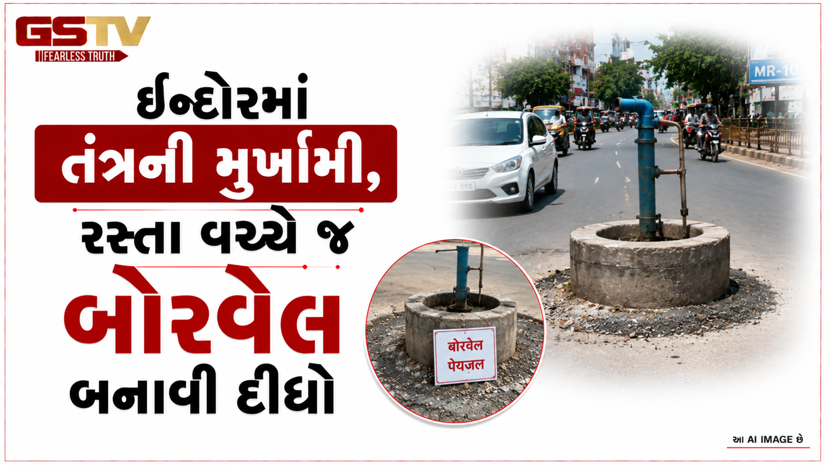 VIDEO: ANDAR NI VAAT/ ઈન્દોરમાં તંત્રની મુર્ખામી, રસ્તા વચ્ચે જ બોરવેલ બનાવી દીધો