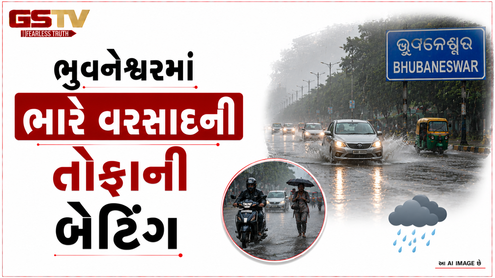 VIDEO: ભુવનેશ્વરમાં ભારે વરસાદની તોફાની બેટિંગ