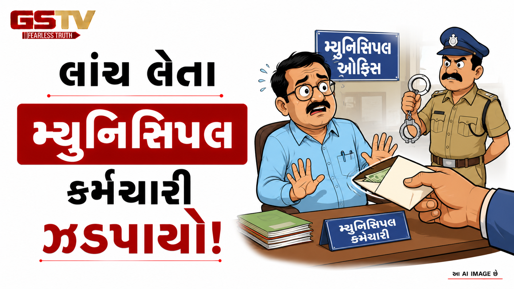 VIDEO: લાંચ લેતા મ્યુનિસિપલ કર્મચારી ઝડપાયો