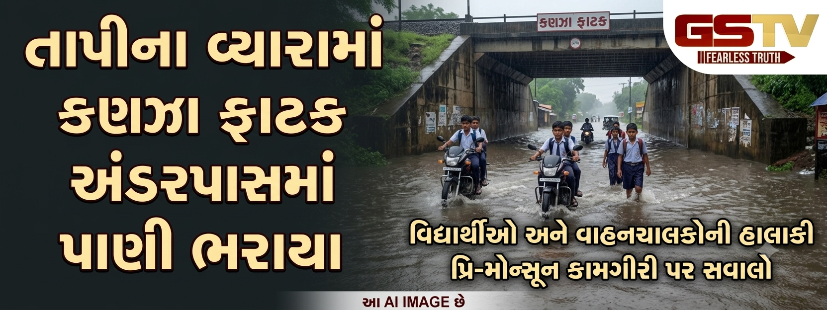 VIDEO: તાપી: વ્હારાના કણઝા ફાટક રેલ્વે અંડરપાસમાં ભરાયા વરસાદી પાણી; તંત્રની પ્રી-મોન્સૂન કામગીરીના ધજાગરા