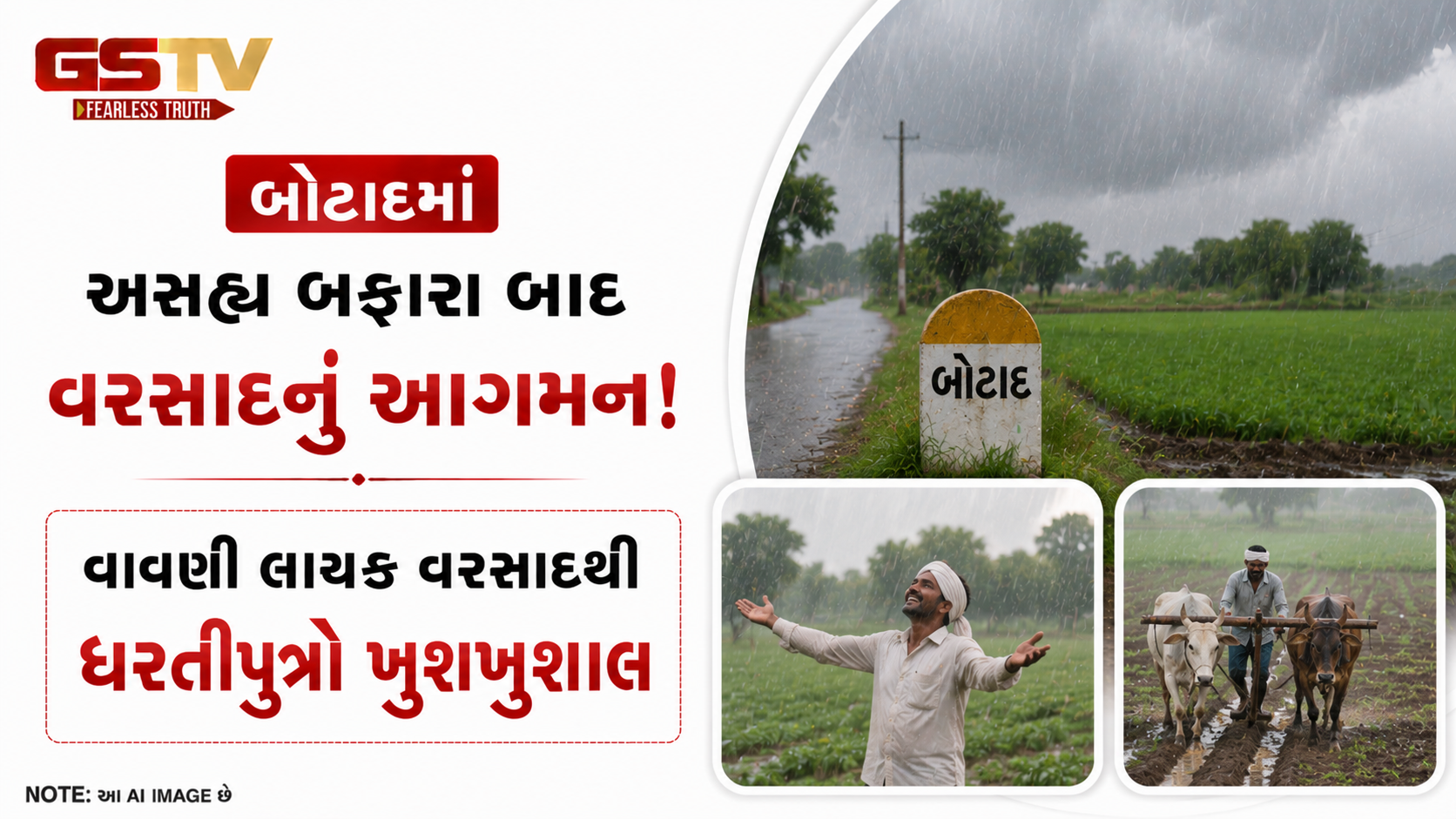 VIDEO: બોટાદમાં અસહ્ય બફારા બાદ વરસાદનું આગમન: વાવણી લાયક વરસાદથી ધરતીપુત્રો ખુશખુશાલ