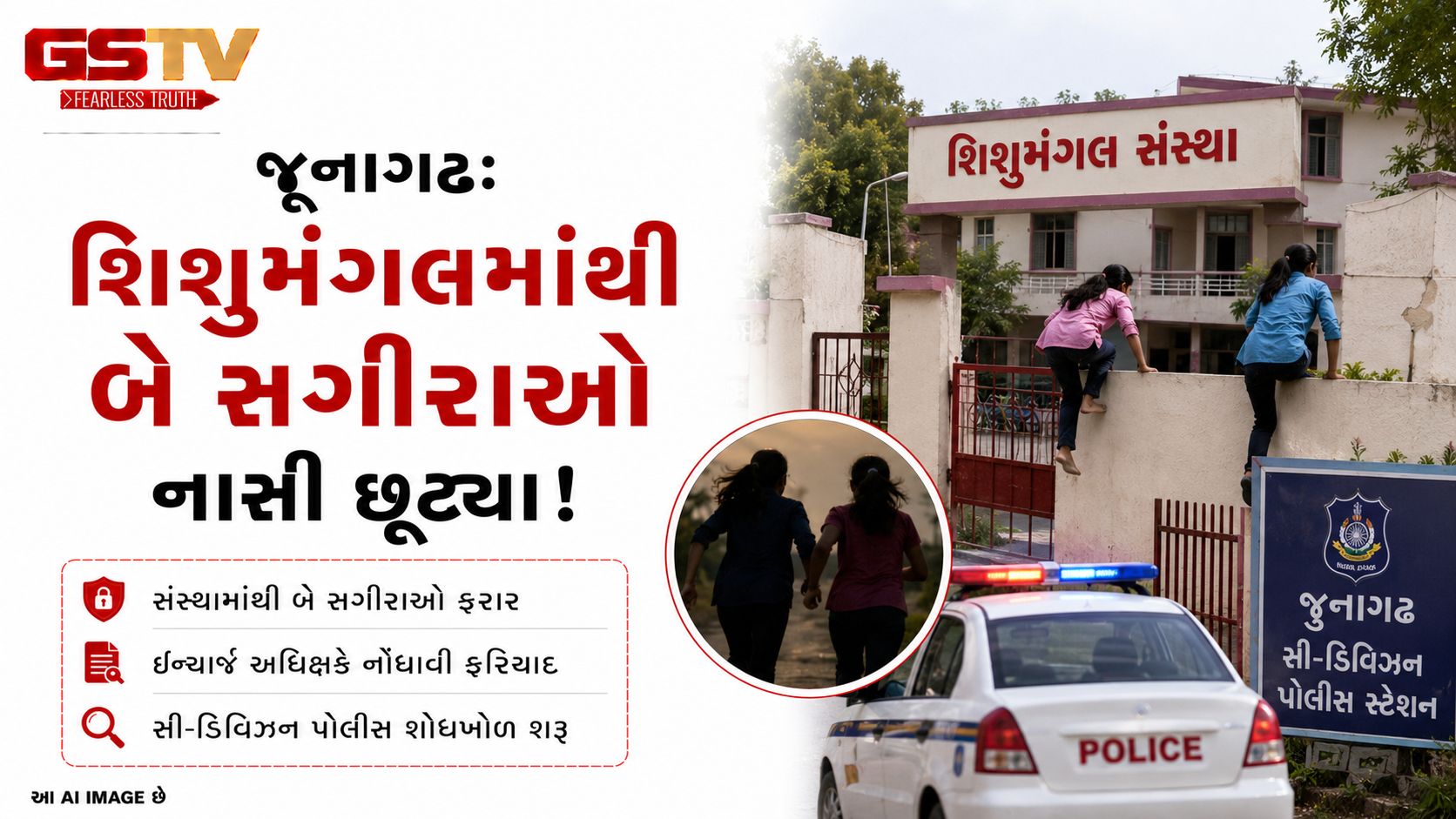 VIDEO: જૂનાગઢ: શિશુમંગલ સંસ્થામાંથી બે સગીરા દીવાલ કૂદીને ફરાર, પોલીસ તપાસ શરૂ.