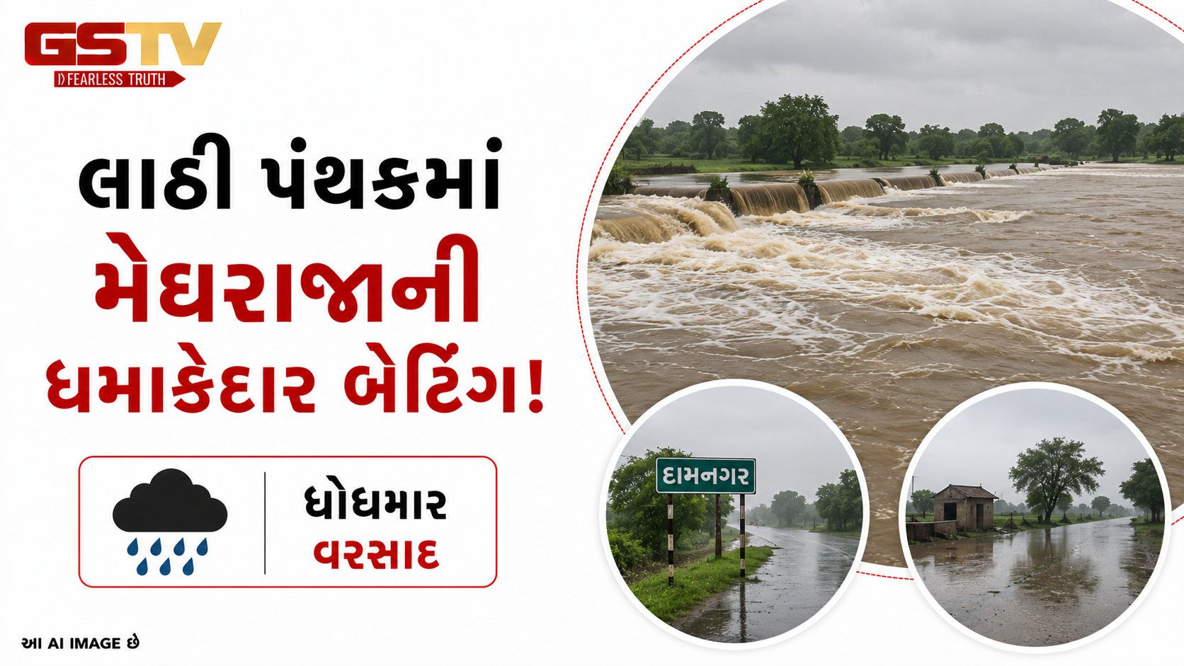 VIDEO: અમરેલીના લાઠી-દામનગર પંથકમાં મેઘરાજાની તોફાની બેટિંગ