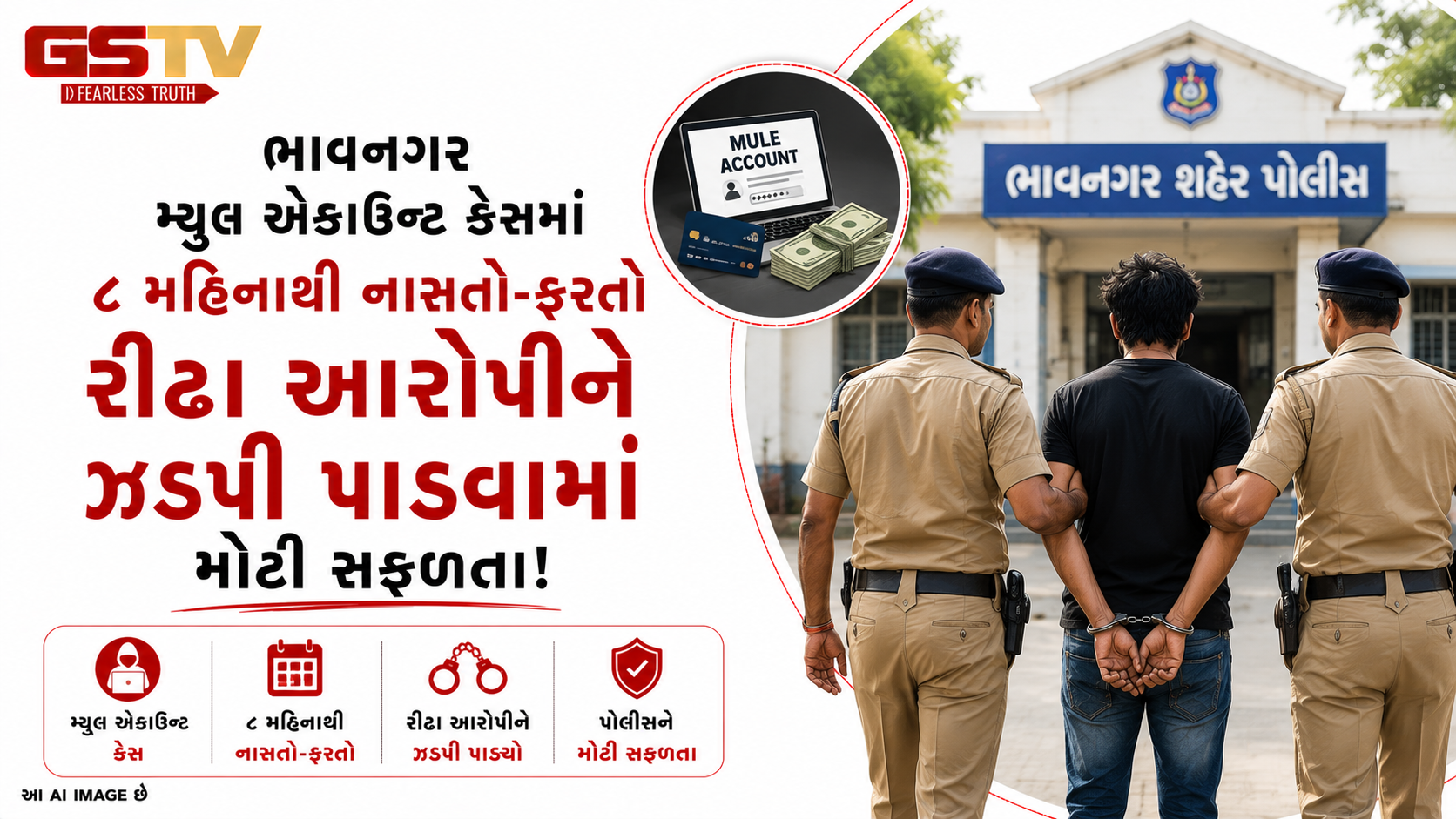 VIDEO: ભાવનગર: મ્યુલ એકાઉન્ટ કેસમાં ૮ મહિનાથી નાસતો-ફરતો આરોપી ભાવેશ ગાંધી ઝડપાયો