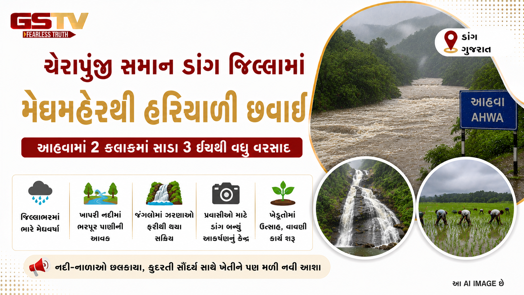 VIDEO: કુદરત મહેરબાન: ડાંગમાં આભ ફાટ્યું, ખાપરી નદી બે કાંઠે થતાં પ્રકૃતિ સોળે કળાએ ખીલી!