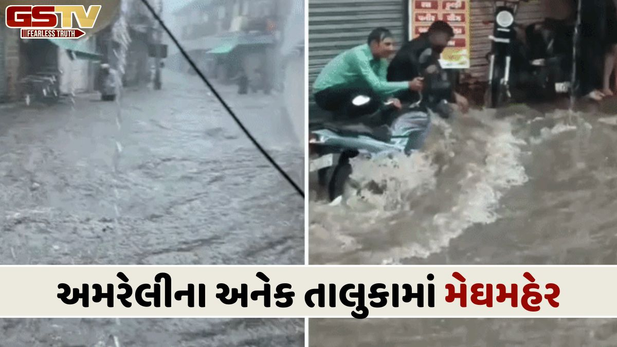 અમરેલીમાં મેઘરાજા મહેરબાન: રાજુલામાં 4 ઈંચ વરસાદ, નાવલી સહિત સ્થાનિક નદીઓમાં પૂર