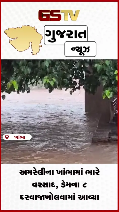 VIDEO: અમરેલીના ખાંભામાં ભારે વરસાદ, ડેમના 8 દરવાજા ખોલવામાં આવ્યા