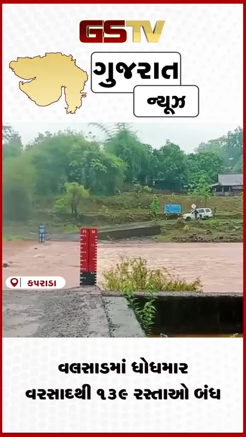 VIDEO: વલસાડમાં ૧૩૯ રસ્તા બંધ: કપરાડા-ધરમપુરમાં ભારે વરસાદથી નદીઓ ગાંડીતુર