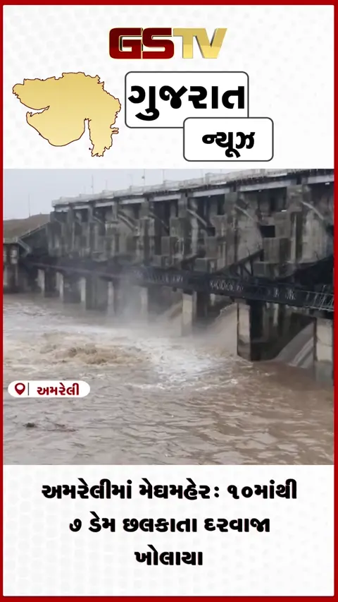 VIDEO: અમરેલીમાં મેઘમહેર: ૧૦માંથી ૭ ડેમ છલકાયા, નીચાણવાળા વિસ્તારોમાં એલર્ટ