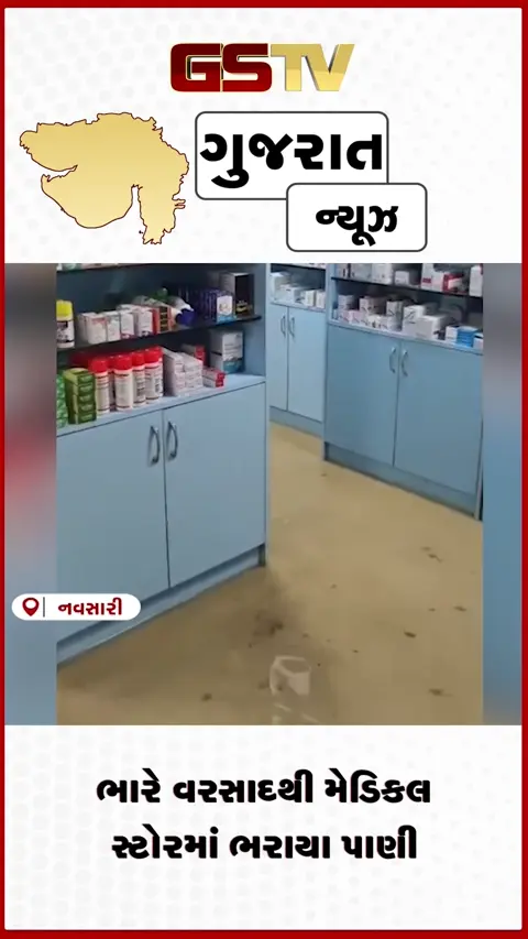 VIDEO: નવસારીમાં ભારે વરસાદથી મેડિકલ સ્ટોરમાં પાણી ભરાયા