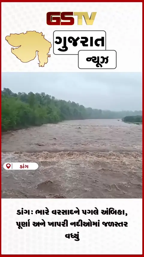 VIDEO: ડાંગ: ભારે વરસાદને પગલે અંબિકા, પૂર્ણા અને ખાપરી નદીઓમાં જળસ્તર વધ્યું