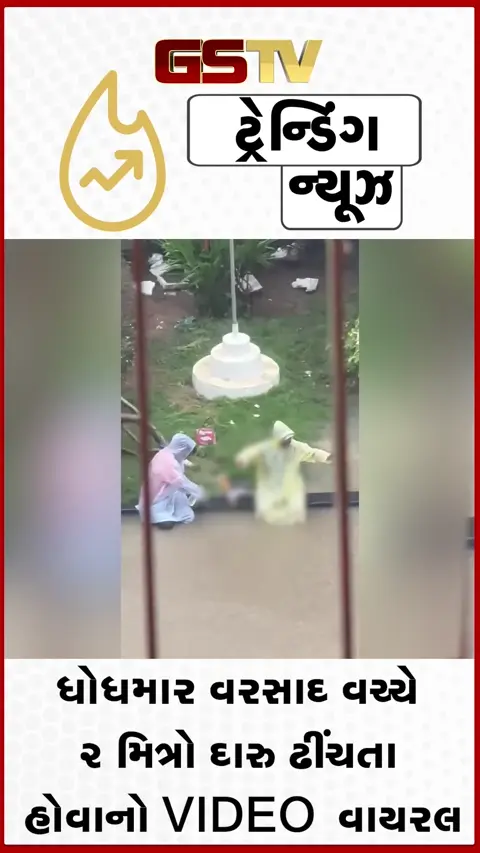 VIDEO: ધોધમાર વરસાદ વચ્ચે 2 મિત્રો દારુ ઢીંચતા હોવાનો VIDEO વાયરલ