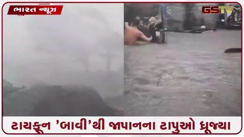 VIDEO: 162 કિમીની સ્પીડ અને ભારે તબાહીનો ડર, જાપાનમાં બ્લેકઆઉટ અને ઍરપૉર્ટ ઠપ્પ, પૂર અને ભૂસ્ખલનની ચેતવણી ; એશિયા પર ટાયફૂન 'બાવી'નું સંકટ