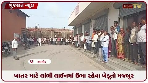 VIDEO: ભરૂચના આમોદમાં ખાતર માટે લાંબી લાઈનમાં ઉભા રહેવા મજબૂર ખેડૂતો
