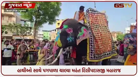 VIDEO: Ahmedabad રથયાત્રા; હાથીઓ સાથે પગપાળા ચાલ્યા મહંત દિલીપદાસજી મહારાજ
