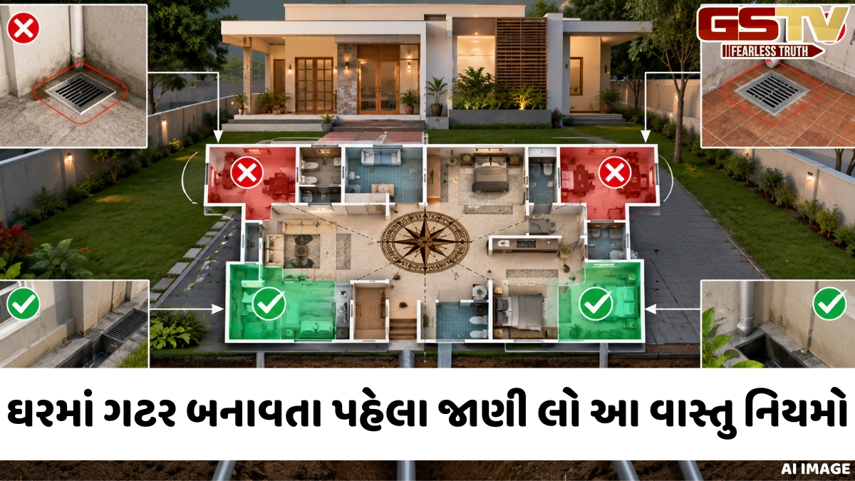 તમારા ઘરમાં આ સ્થળોએ ગટર ન બનાવો, નહીંતર કરવો પડી શકે છે ગંભીર વાસ્તુ ખામીઓનો સામનો