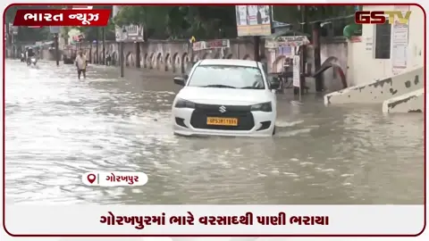VIDEO: ગોરખપુરમાં ભારે વરસાદથી પાણી ભરાયા