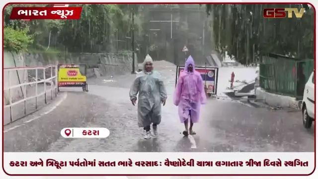 VIDEO: કટરા અને ત્રિકૂટા પર્વતોમાં સતત ભારે વરસાદ: વૈષ્ણોદેવી યાત્રા લગાતાર ત્રીજા દિવસે સ્થગિત