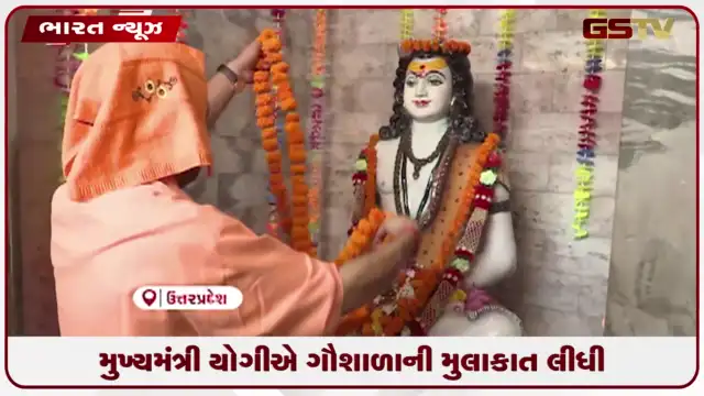 VIDEO: મુખ્યમંત્રી યોગીએ ગૌશાળાની મુલાકાત લીધી